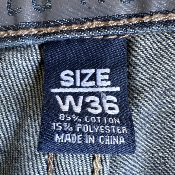 VTG Ecko UNLTD Shorts Mens 36 Blue Denim Baggy Wide Leg Jean Jorts‎ Skater Y2K - Picture 8 of 13